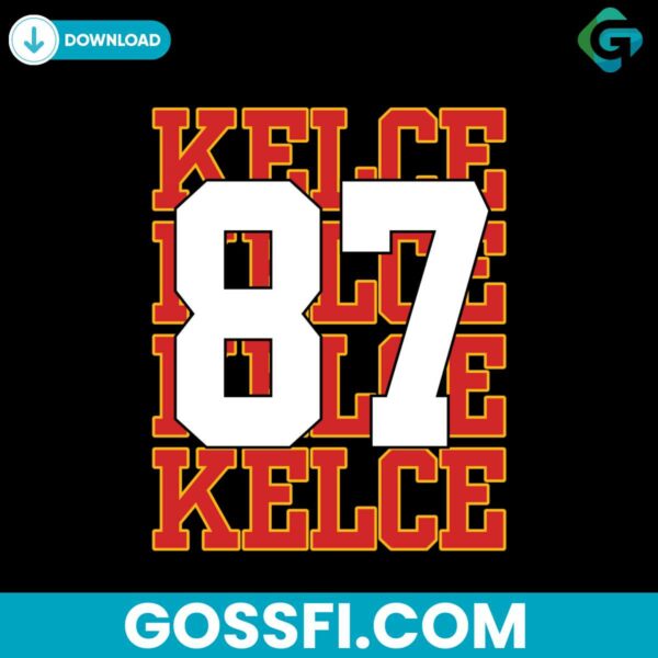 travis-kelce-87-football-player-number-svg