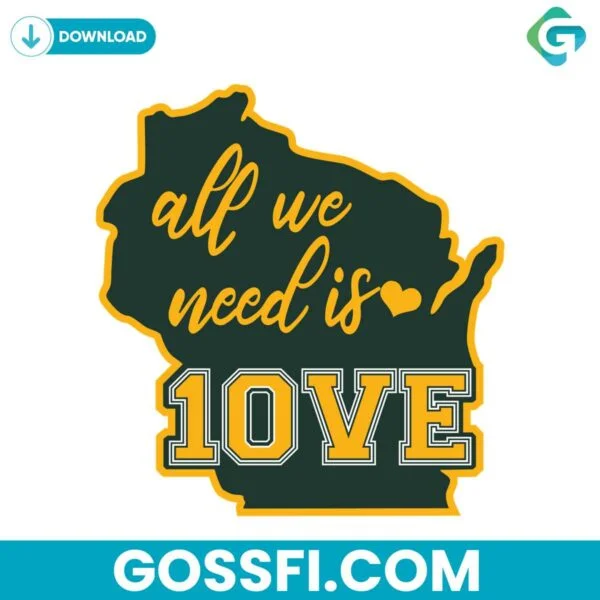 all-we-need-is-love-football-green-bay-packers-svg