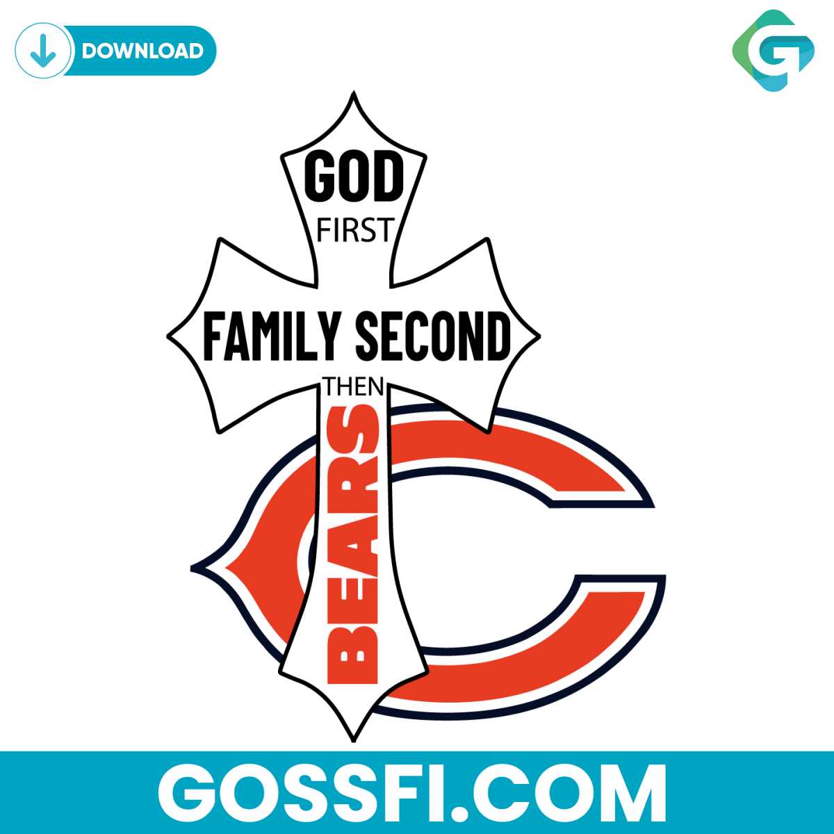 god-first-family-second-then-bears-svg