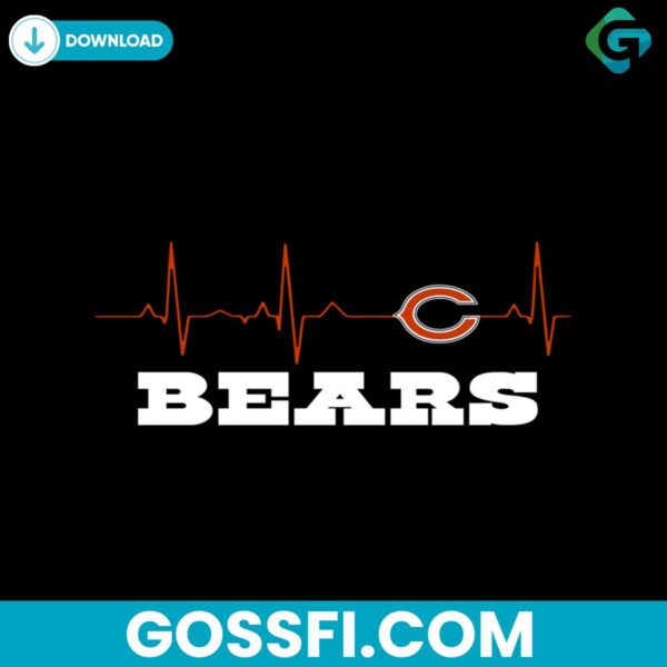 heartbeat-chicago-bears-svg-cricut-digital-download