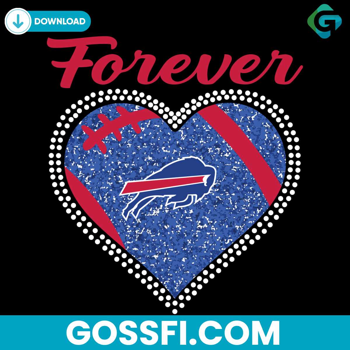 Forever Buffalo Bills Heart Diamond Svg - Gossfi.com