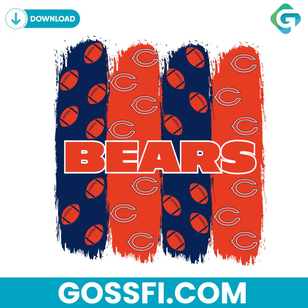 chicago-bears-football-pattern-svg