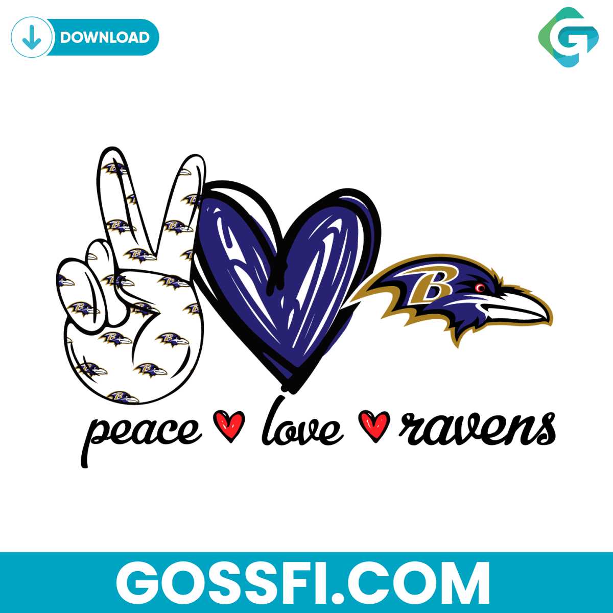 peace-love-ravens-svg-digital-download