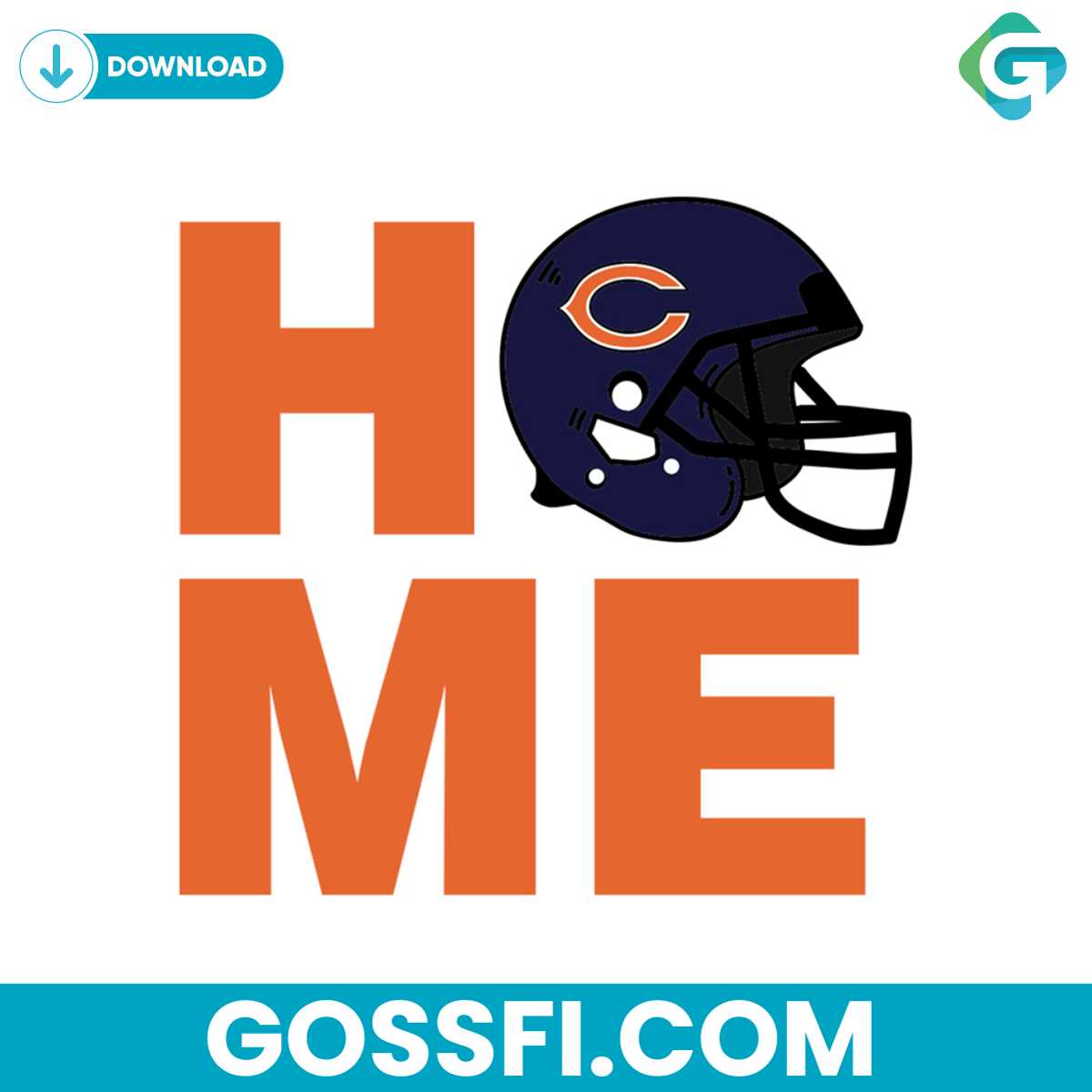 home-chicago-bears-helmet-svg-cricut-digital-download