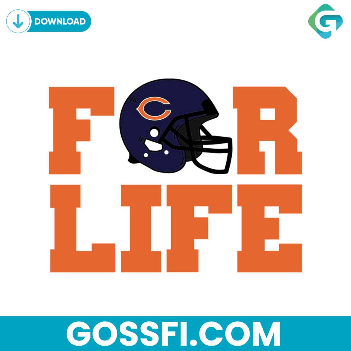 for-life-helmet-chicago-bears-svg-digital-download