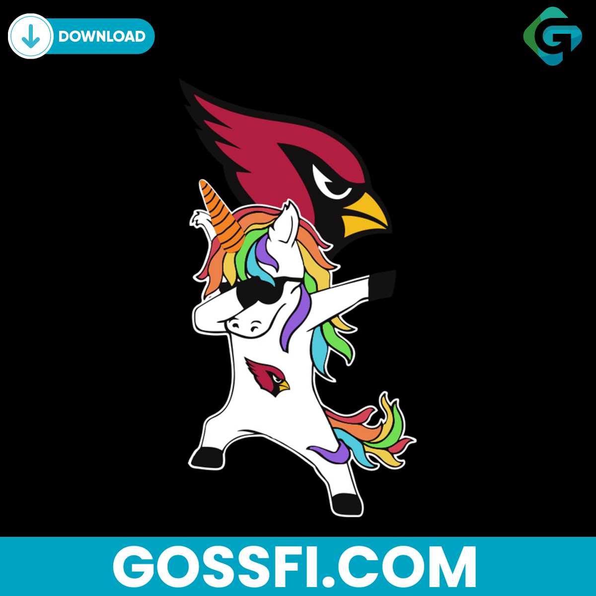 dabbing-hip-hop-unicorn-dab-arizona-cardinals-svg