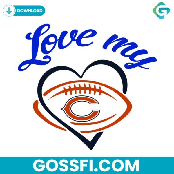 love-my-chicago-bears-svg-digital-download