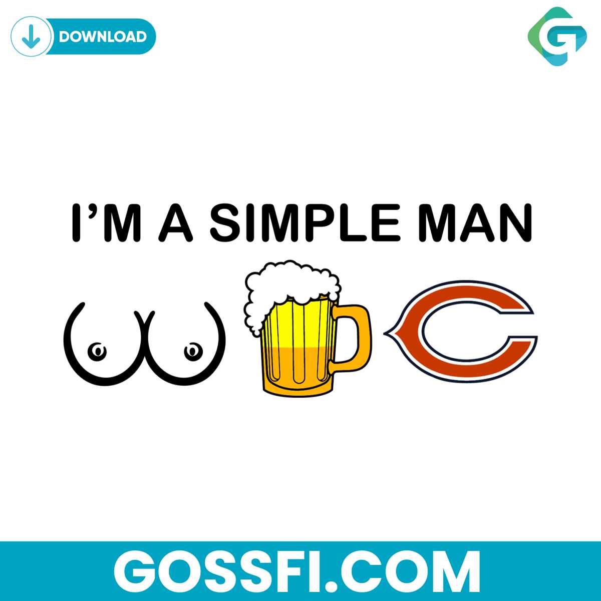 i-am-a-simple-man-chicago-bears-svg-digital-download