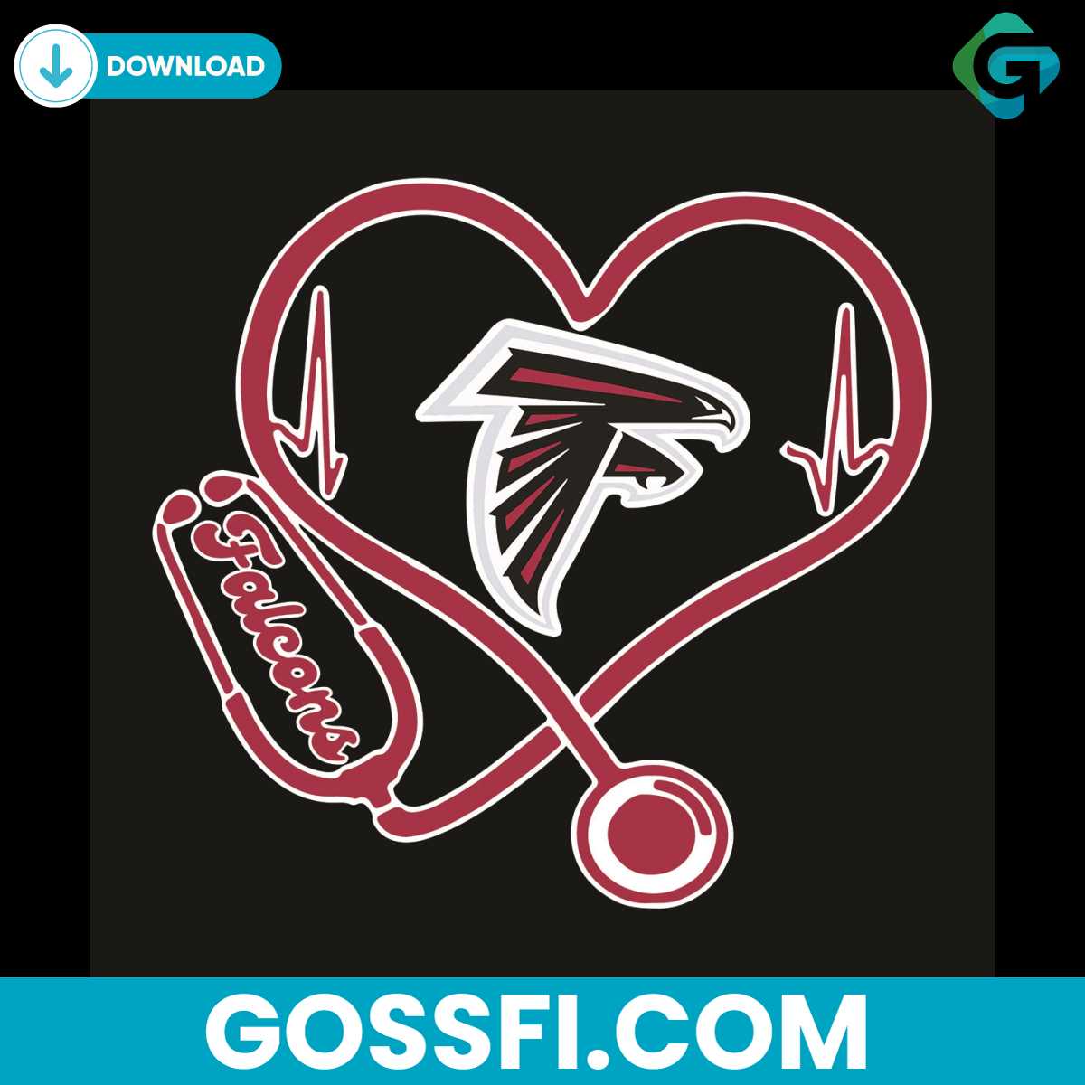 atlanta-falcons-heart-stethoscope-svg