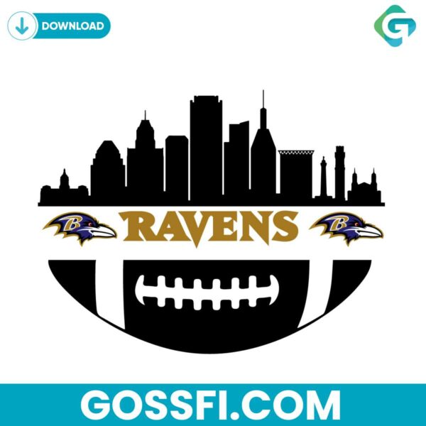 baltimore-ravens-nfl-football-skyline-svg