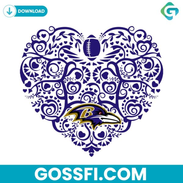 baltimore-ravens-football-heart-svg