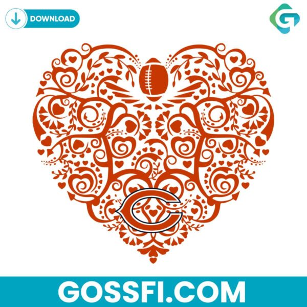 chicago-bears-football-heart-svg-digital-download