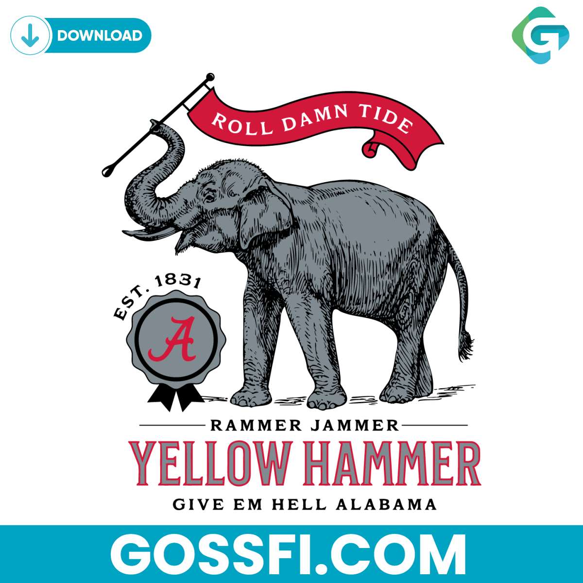 ALABAMA CRIMSON TIDE SVG CRAFTING GLORY FOR THE 2023 SEC CHAMPIONSHIPS 1 Rammer Jammer Alabama Roll Damn Tide Svg Digital Download