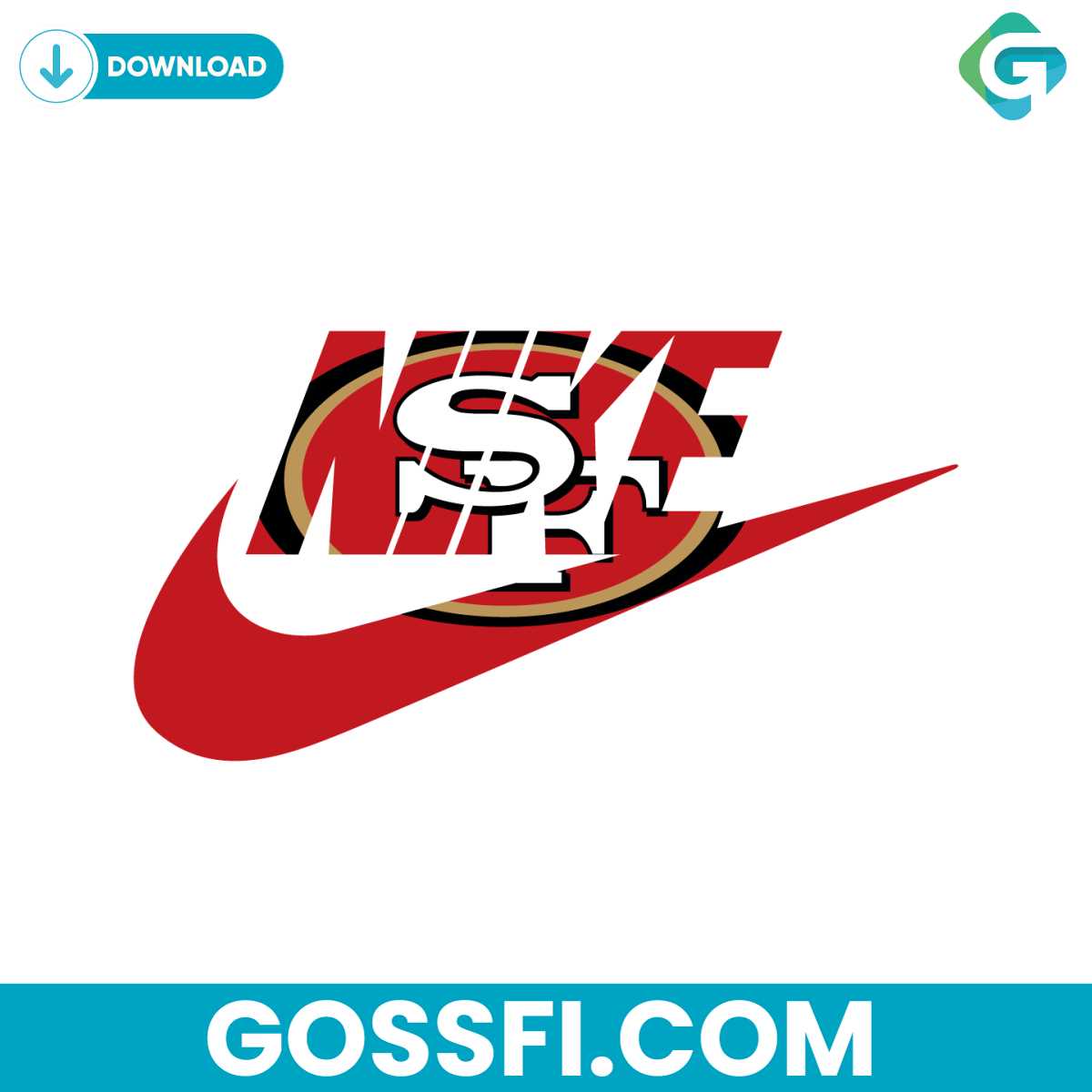 Nike Logo San Francisco 49ers Svg Digital Download 1 nike-logo-san-francisco-49ers-svg-digital-download