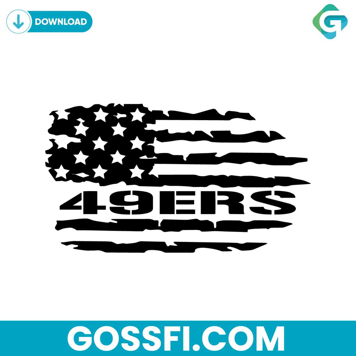 san-francisco-49ers-american-flag-svg-digital-download
