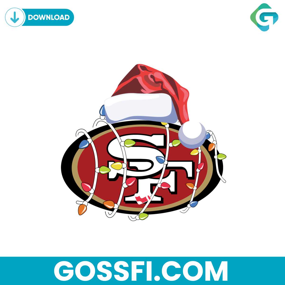 49ers-with-santa-hat-and-christmas-light-svg