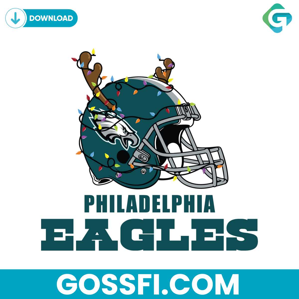 philadelphia-eagles-helmet-deer-antlers-svg-digital-download