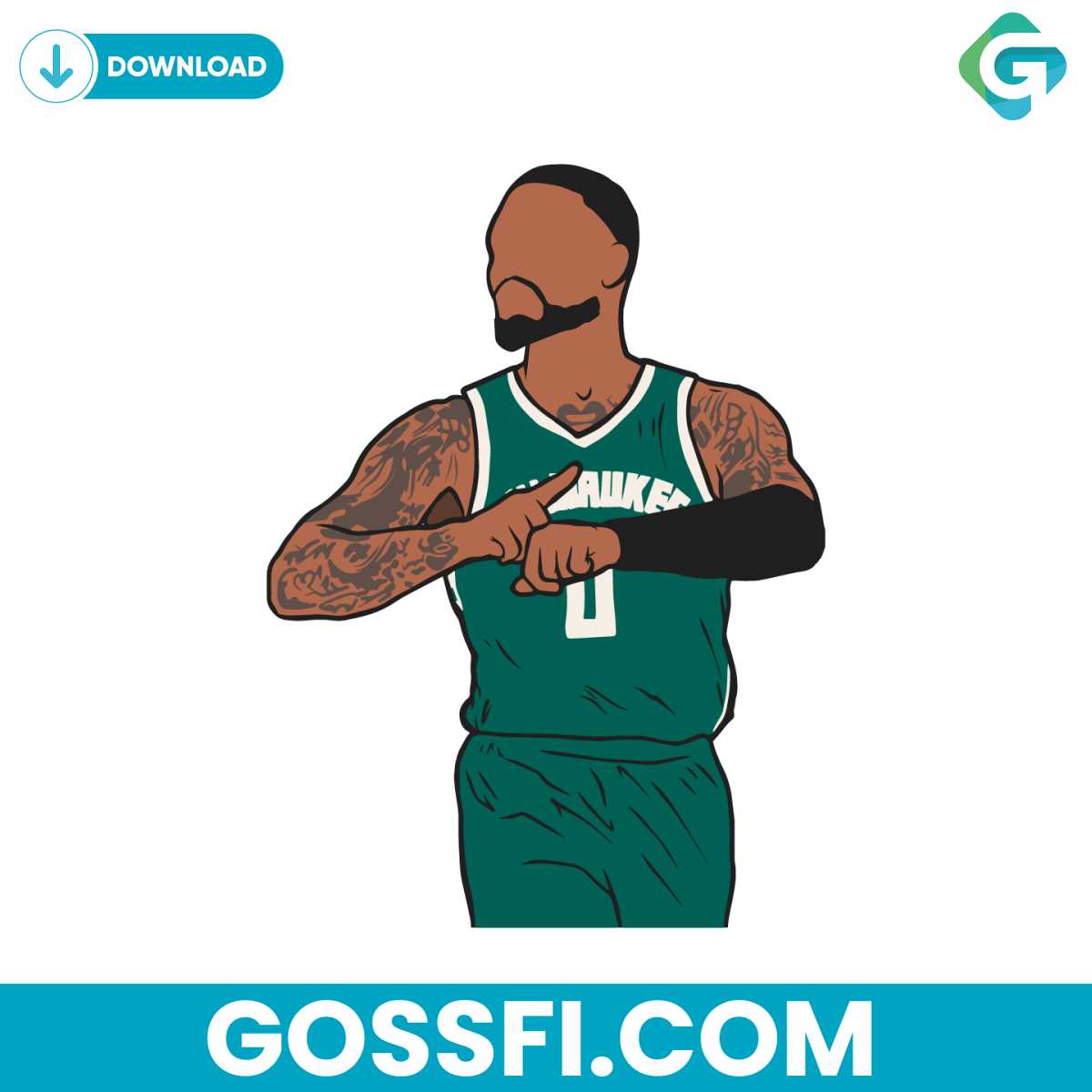damian-lillard-celebration-milwaukee-baseball-player-svg