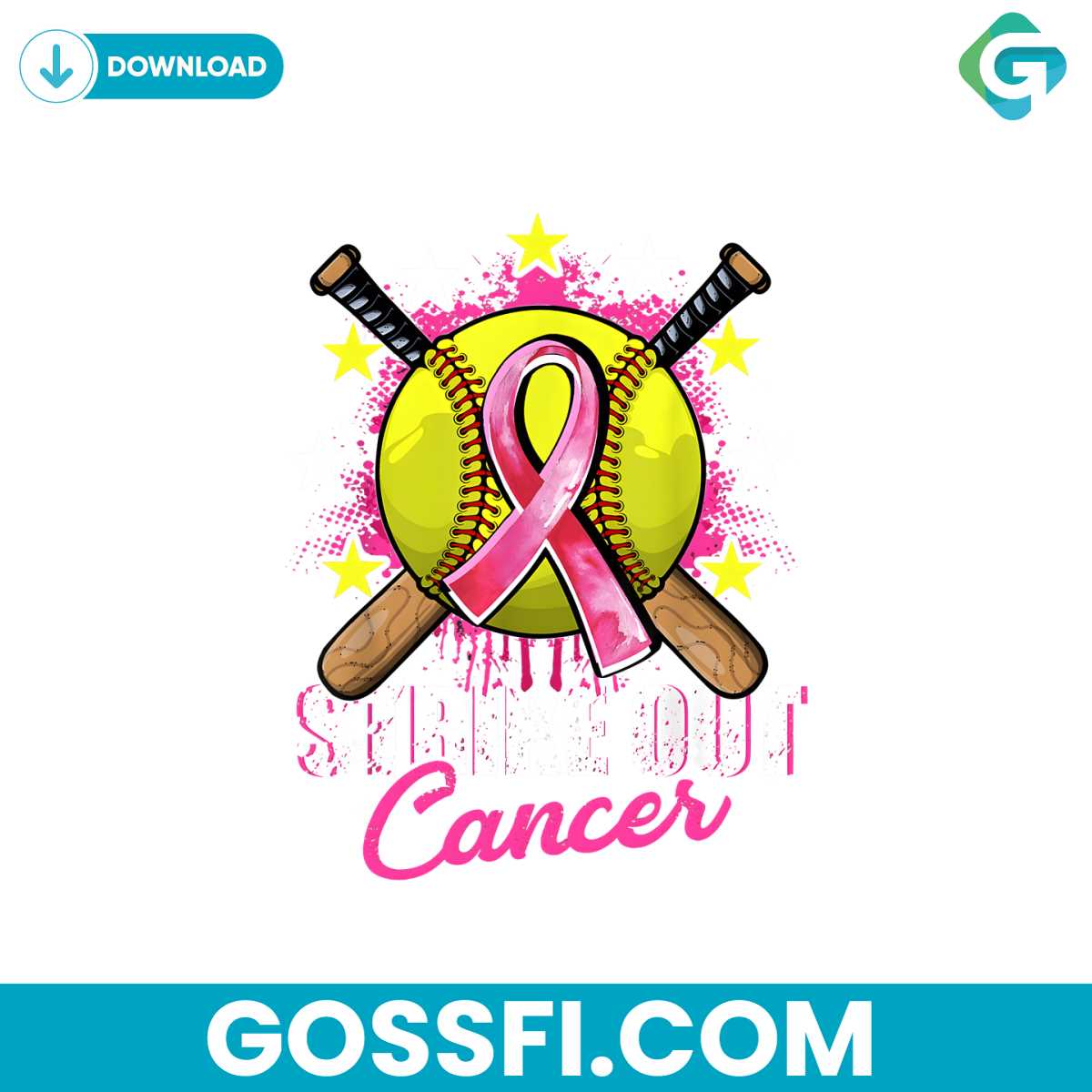 baseball-strike-out-cancer-pink-ribbon-softball-png-download