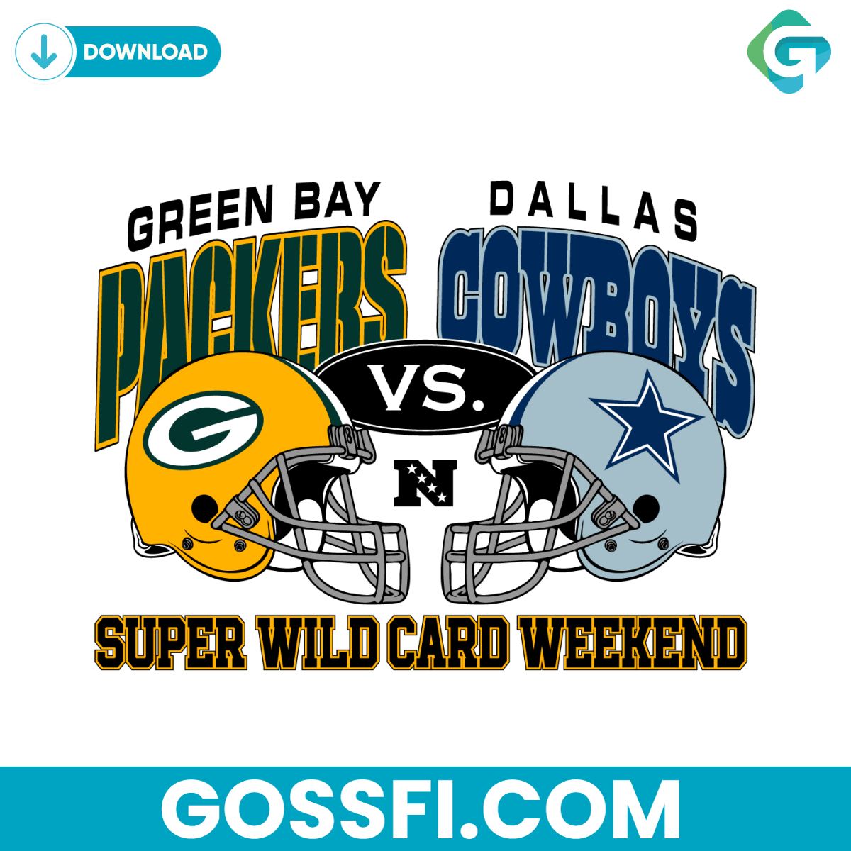 green-bay-packers-vs-dallas-cowboys-helmet-super-wild-card-svg