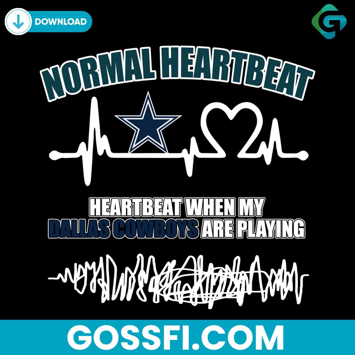 dallas-cowboys-heartbeat-svg-digital-download