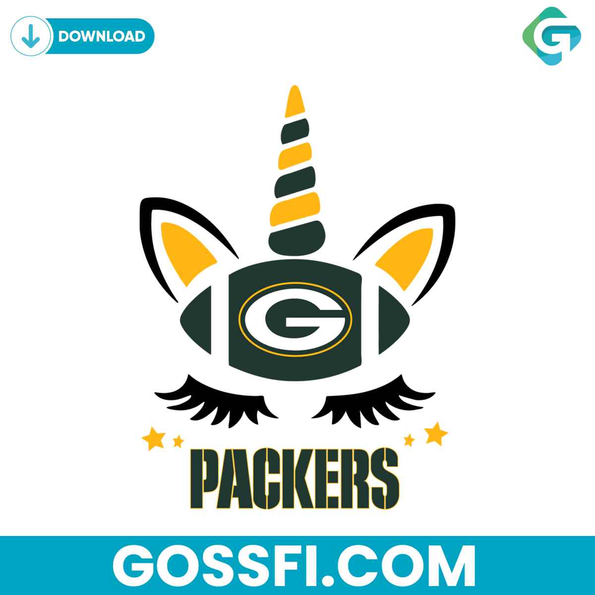 green-bay-packers-unicorn-svg-cricut-digital-download