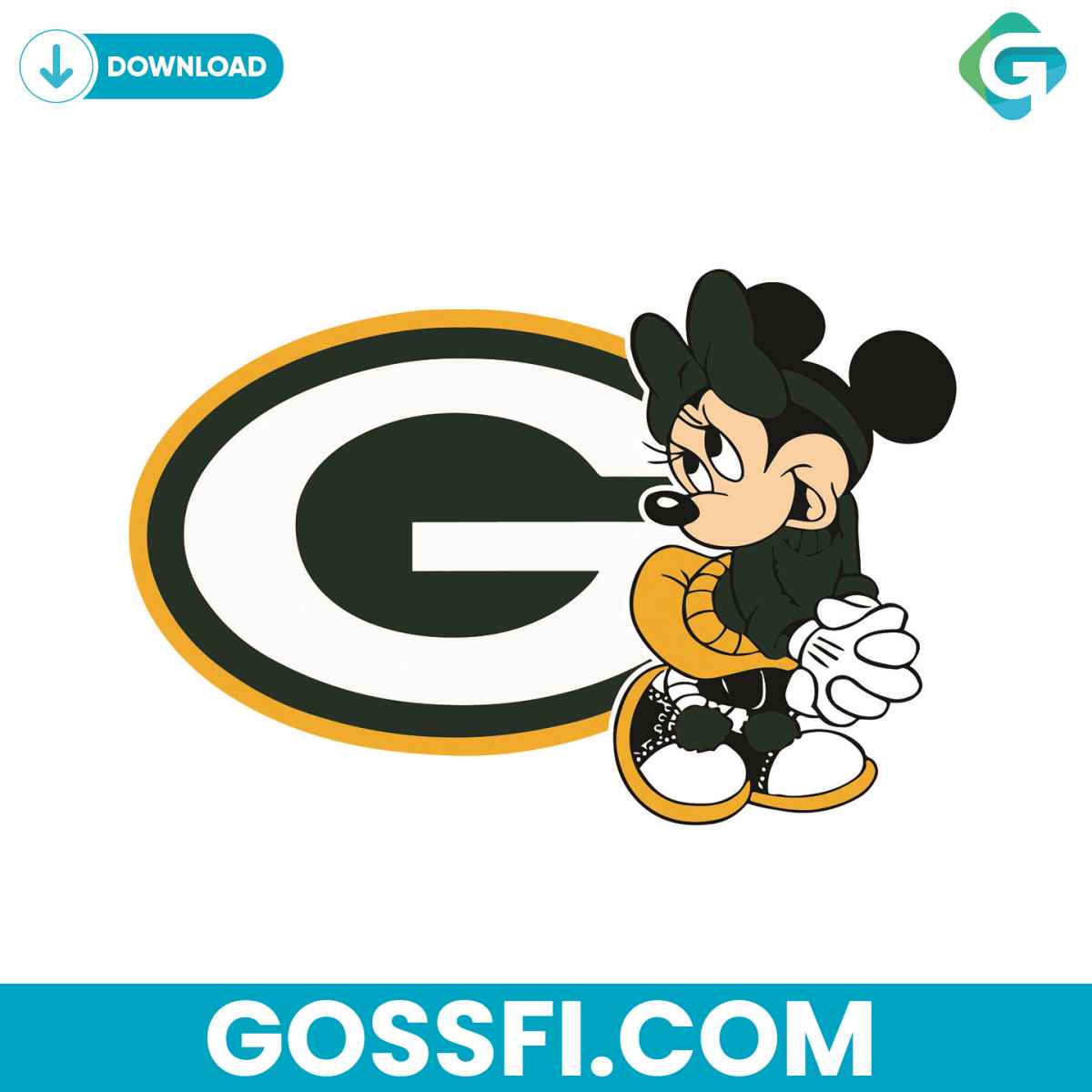 green-bay-packers-minnie-svg-digital-download