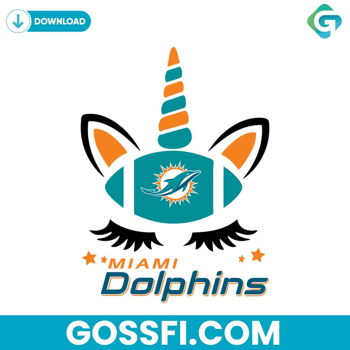 miami-dolphins-unicorn-svg-cricut-digital-download