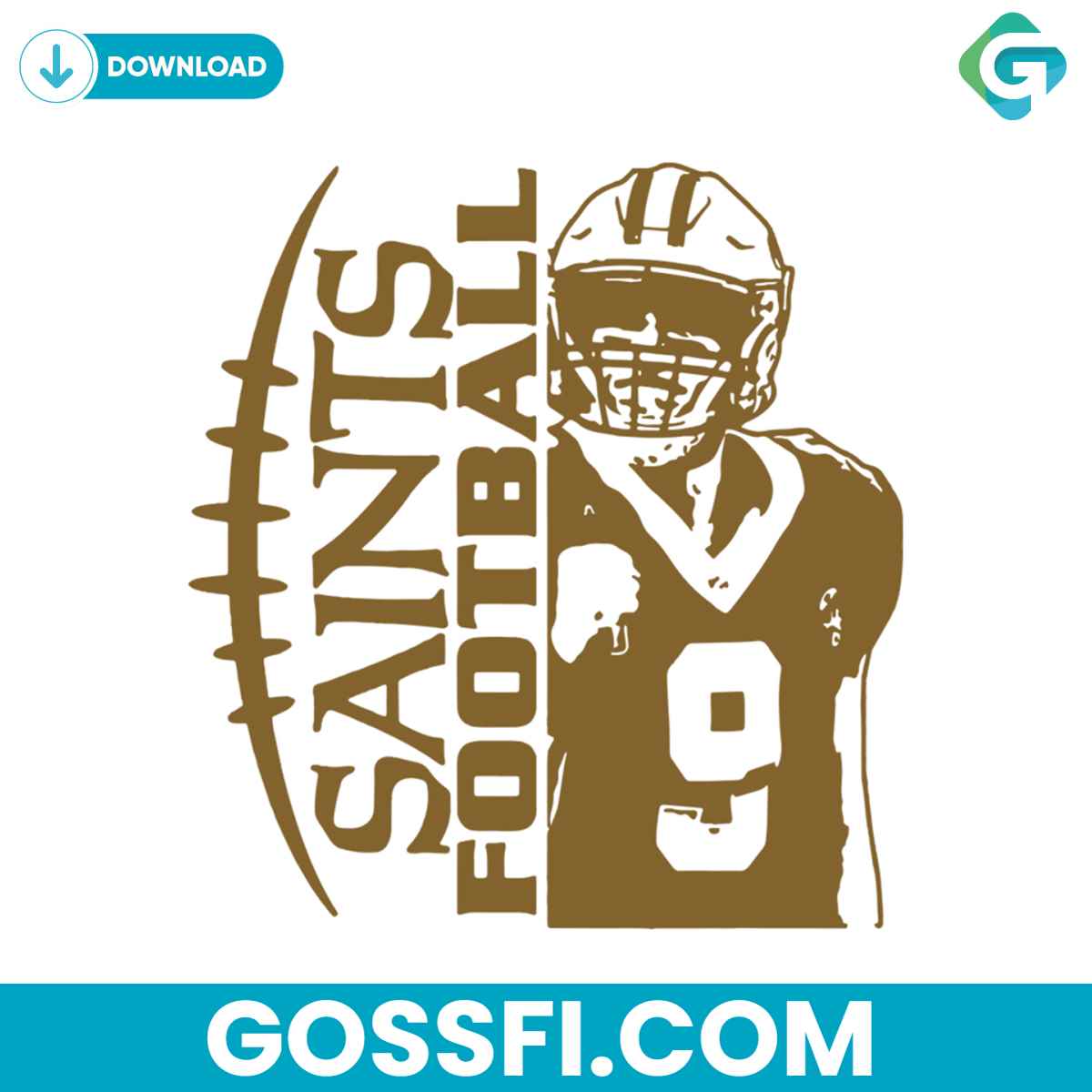 new-orleans-saints-football-player-number-9-svg
