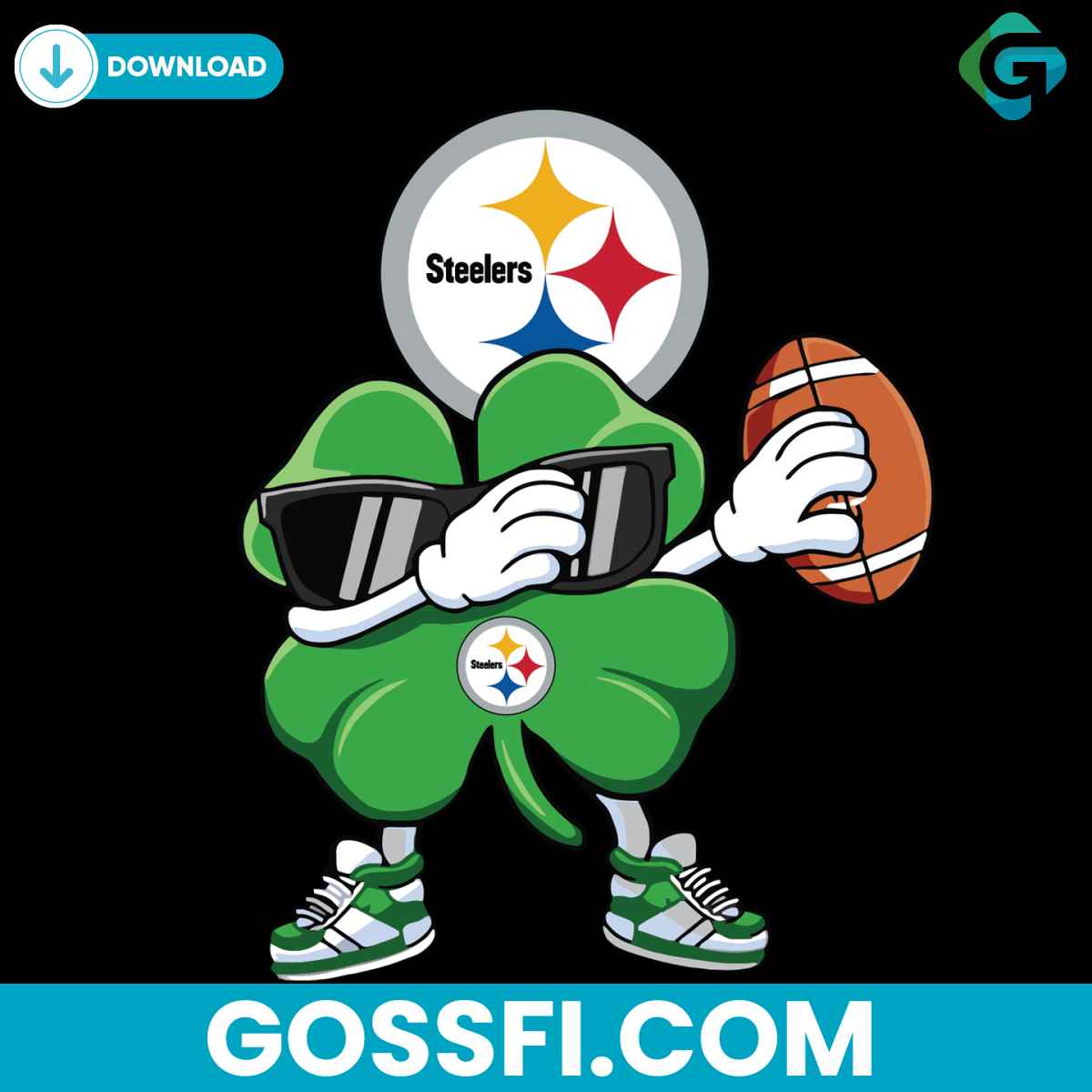 dabbing-shamrock-football-pittsburgh-steelers-svg