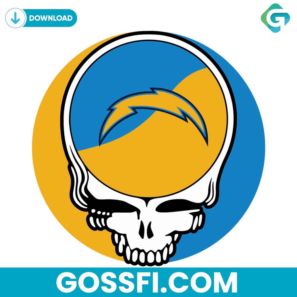 los-angeles-chargers-skull-svg-digital-download