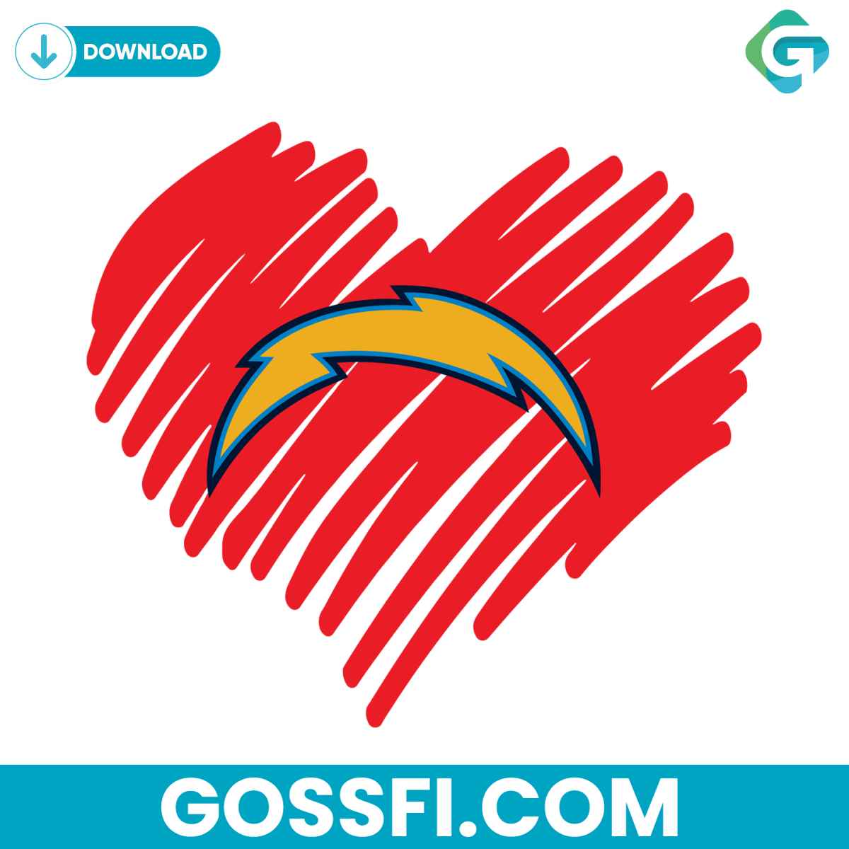los-angeles-chargers-heart-svg-digital-download