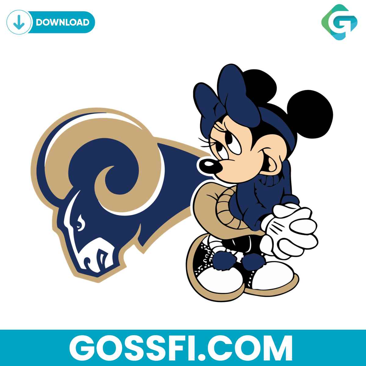 los-angeles-rams-minnie-svg-digital-download