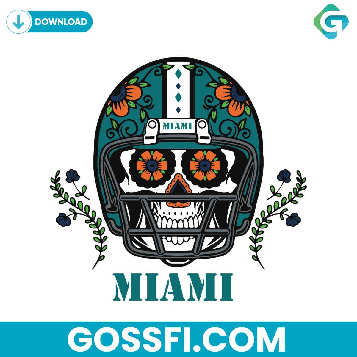 miami-dolphins-skull-helmet-svg-digital-download