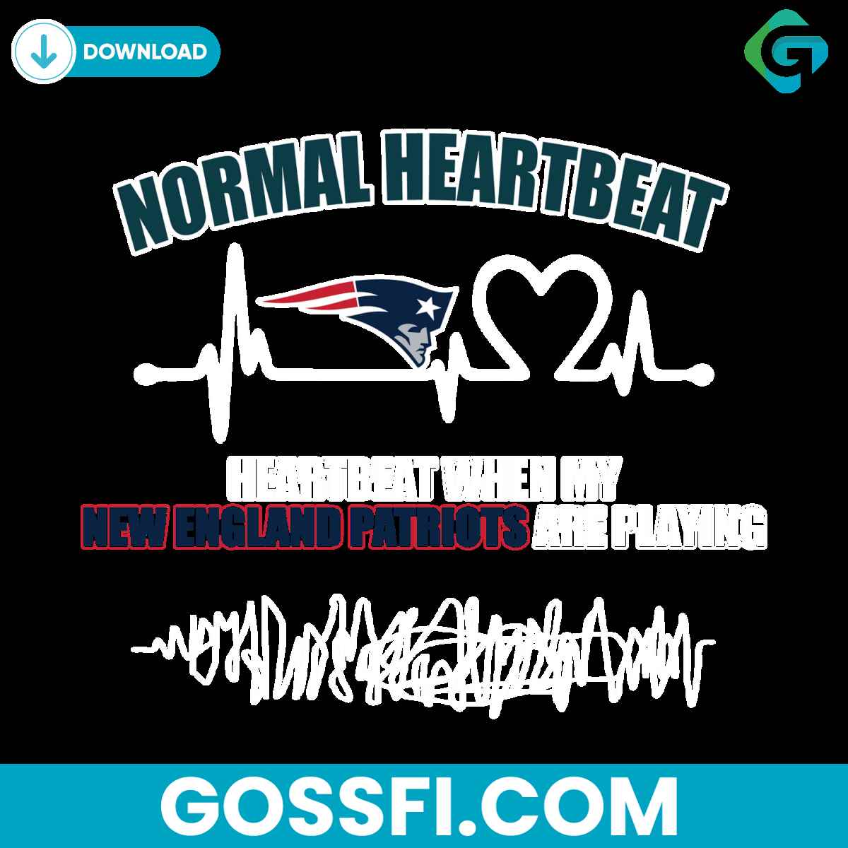 new-england-patriots-heartbeat-svg-digital-download