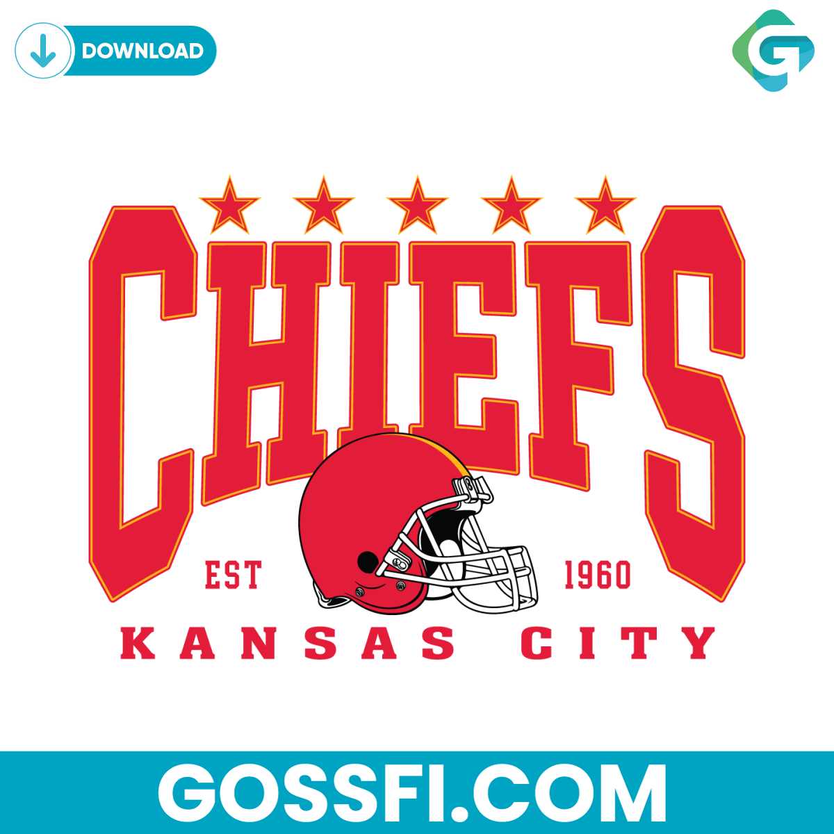 kansas-city-chiefs-1960-helmet-stars-svg-digital-download