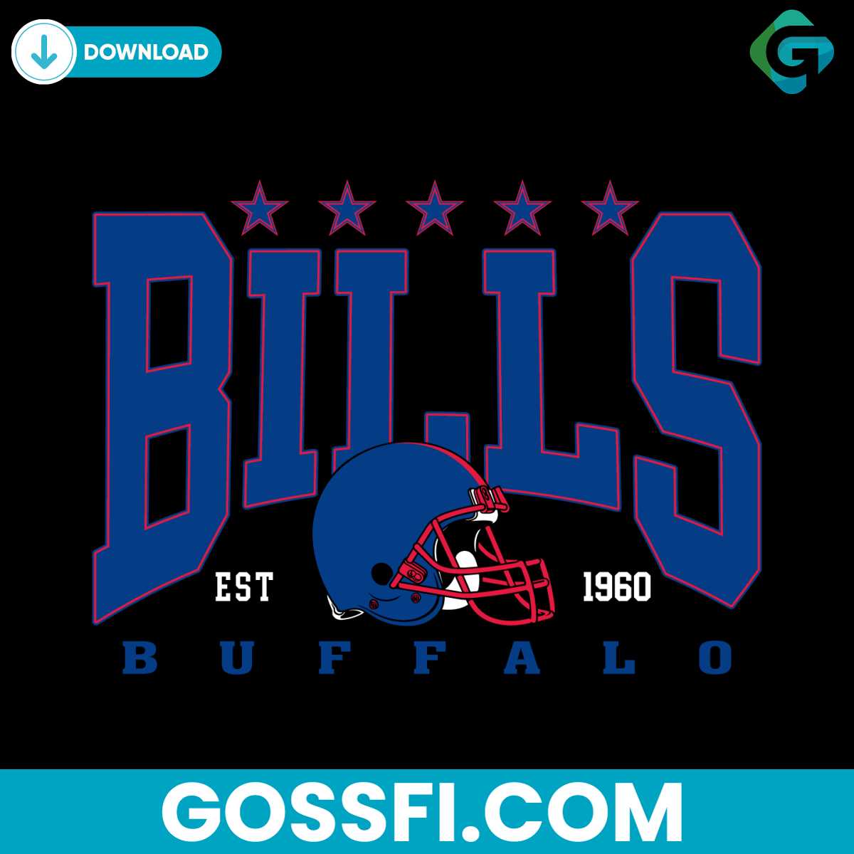 buffalo-bills-1960-helmet-stars-svg-digital-download