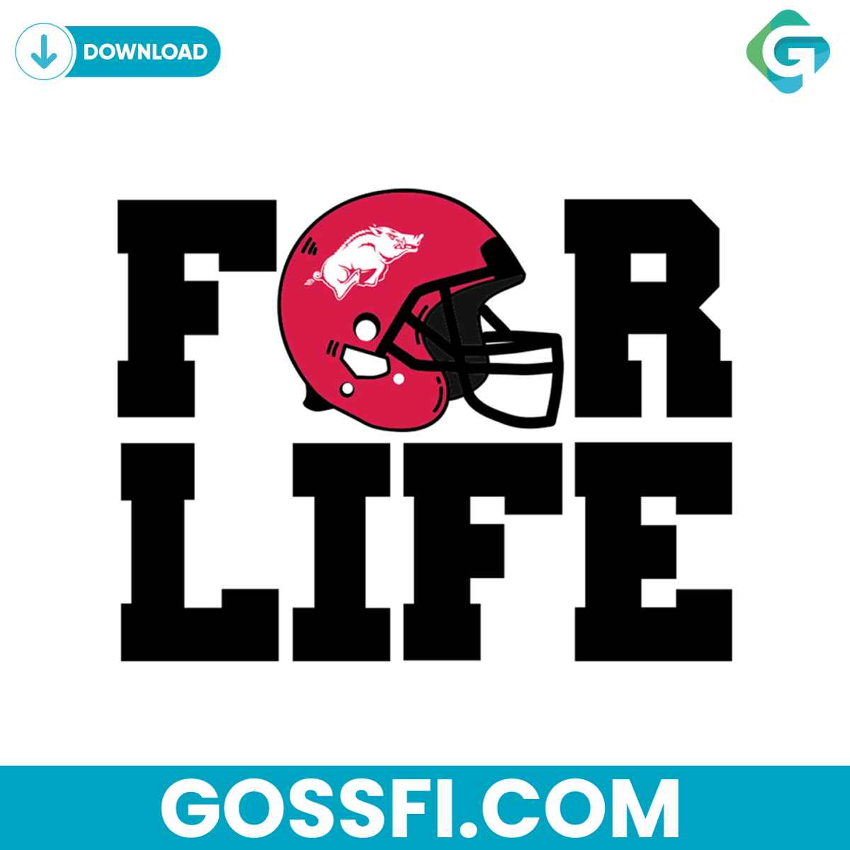 for-life-helmet-arkansas-razorbacks-football-svg