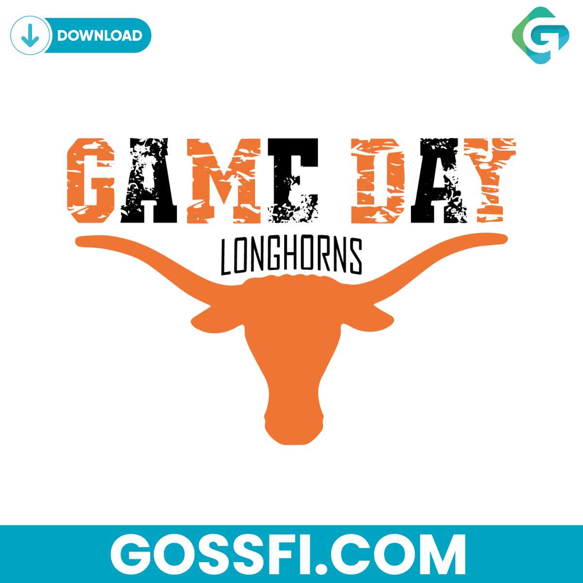 game-day-longhorns-ncaa-svg-digital-download
