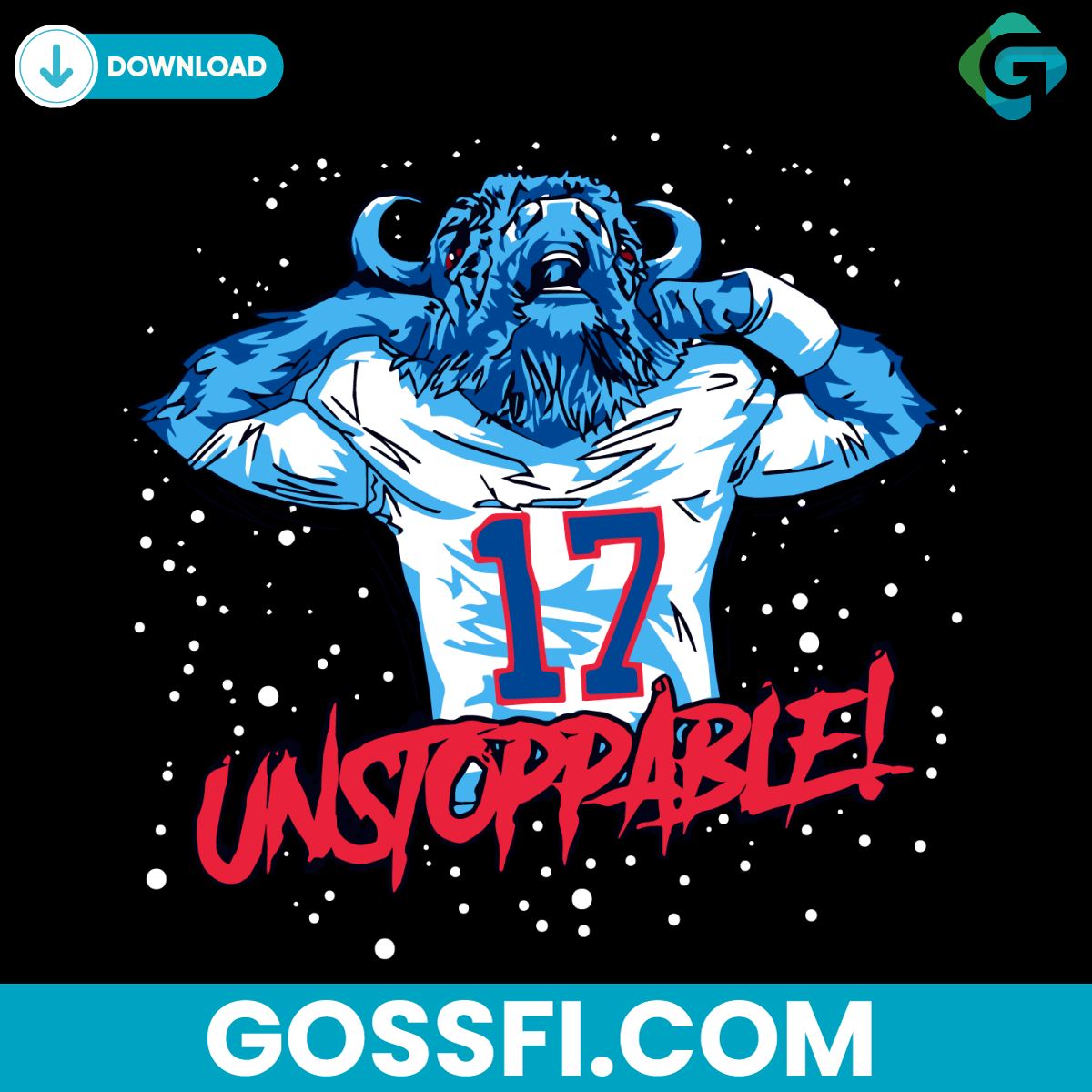 buffalo-bills-player-number-17-unstoppable-svg-digital-download