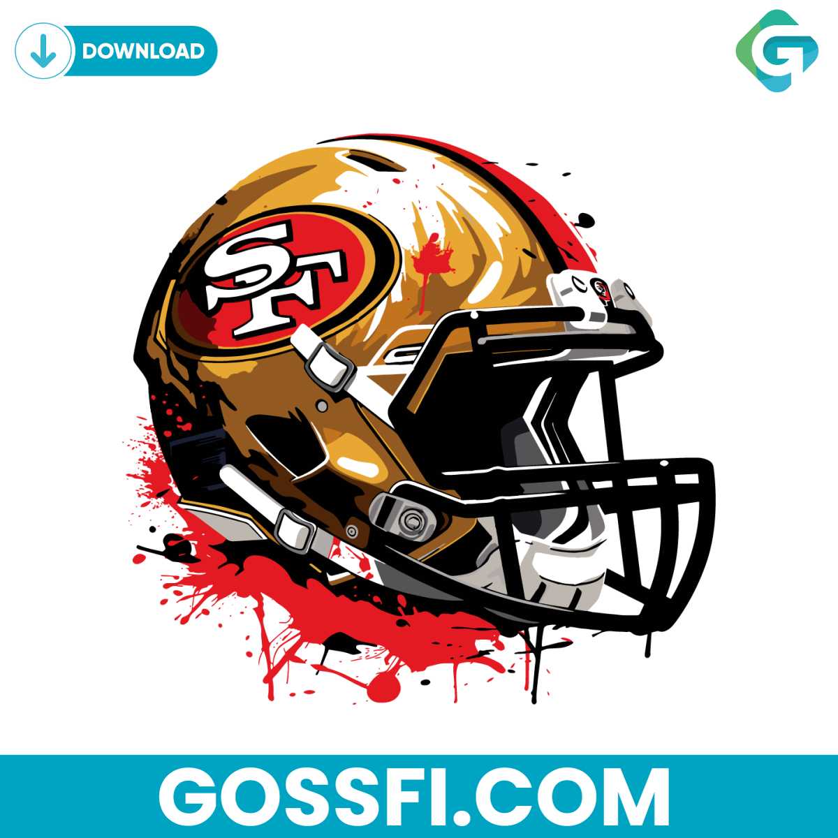 san-francisco-49ers-helmet-svg-digital-download