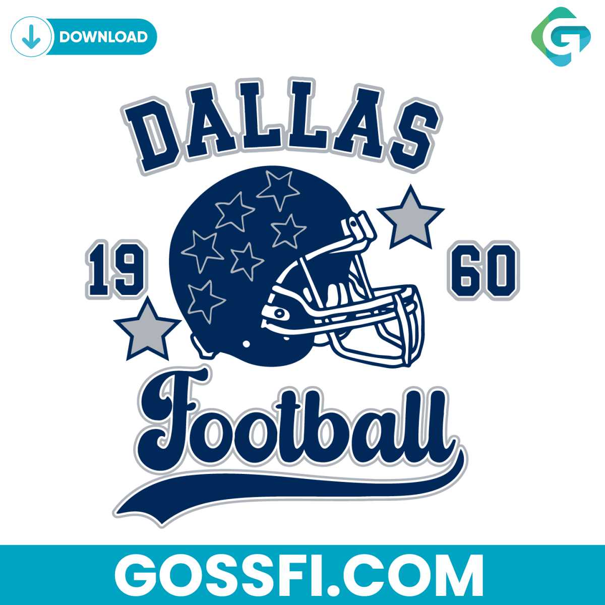 dallas-football-1960-helmet-svg-digital-download