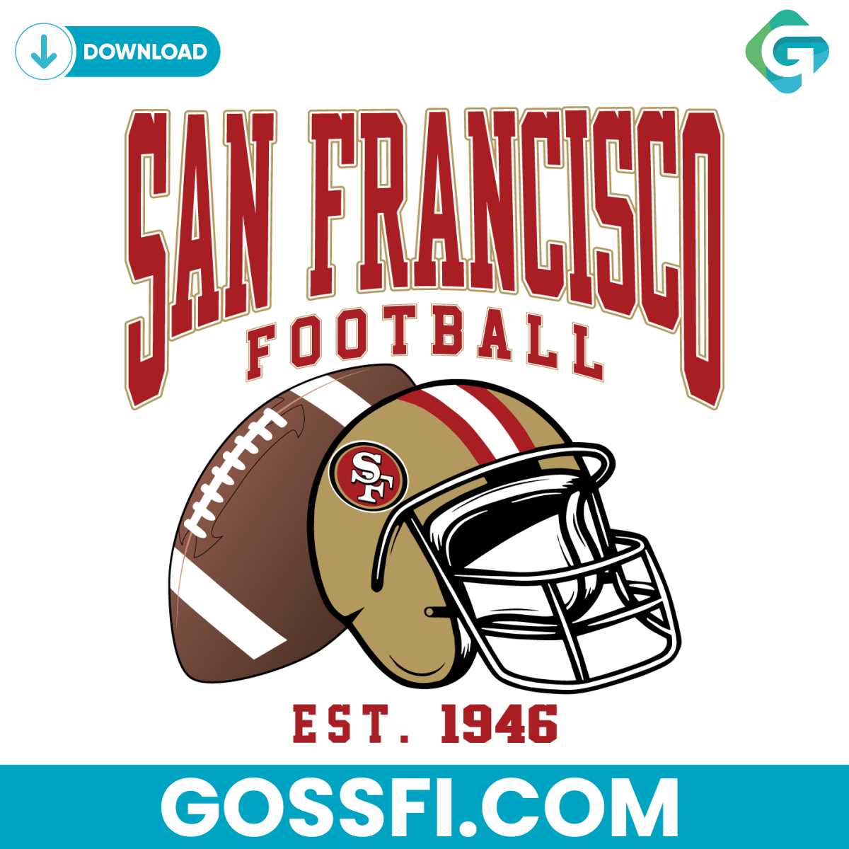 san-francisco-49ers-1946-football-helmet-svg-digital-download
