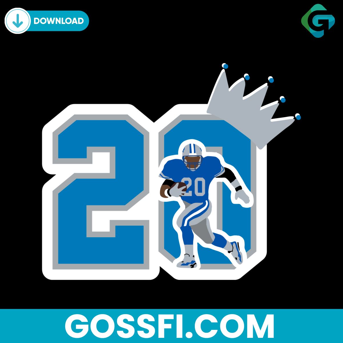 detroit-lions-barry-sanders-20-svg-digital-download
