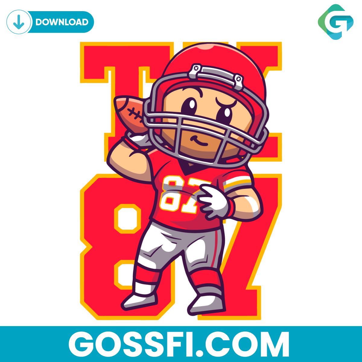 cartoon-travis-kelce-playing-football-svg-digital-download