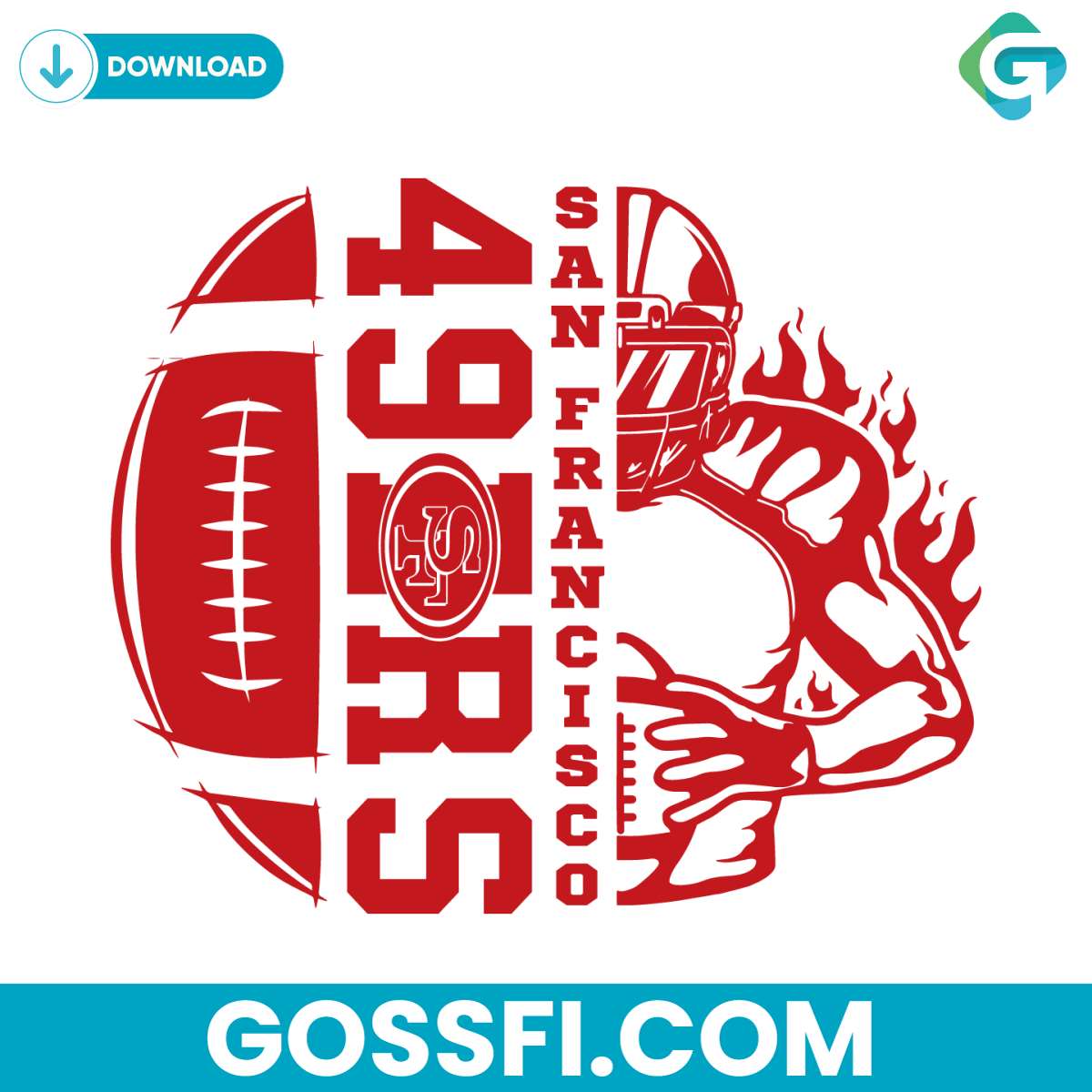 san-francisco-49ers-football-player-svg-digital-download