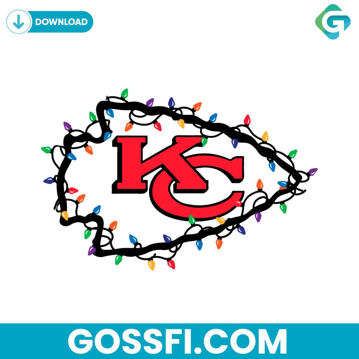 kansas-city-chiefs-logo-christmas-light-svg-digital-download