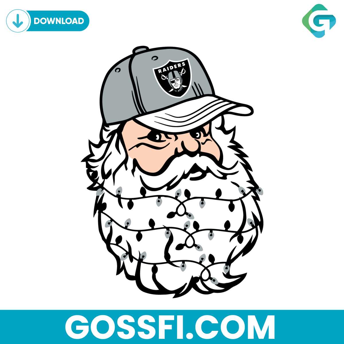 santa-las-vegas-raiders-football-svg-digital-download