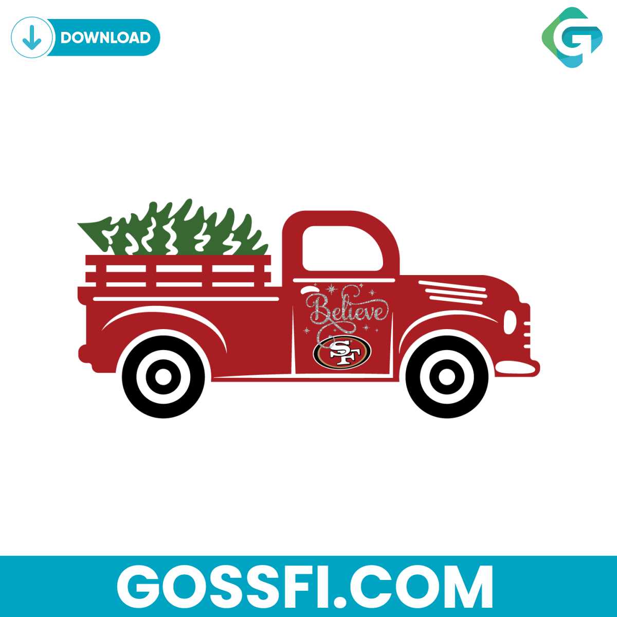 christmas-tree-truck-believe-san-francisco-49ers-logo-svg