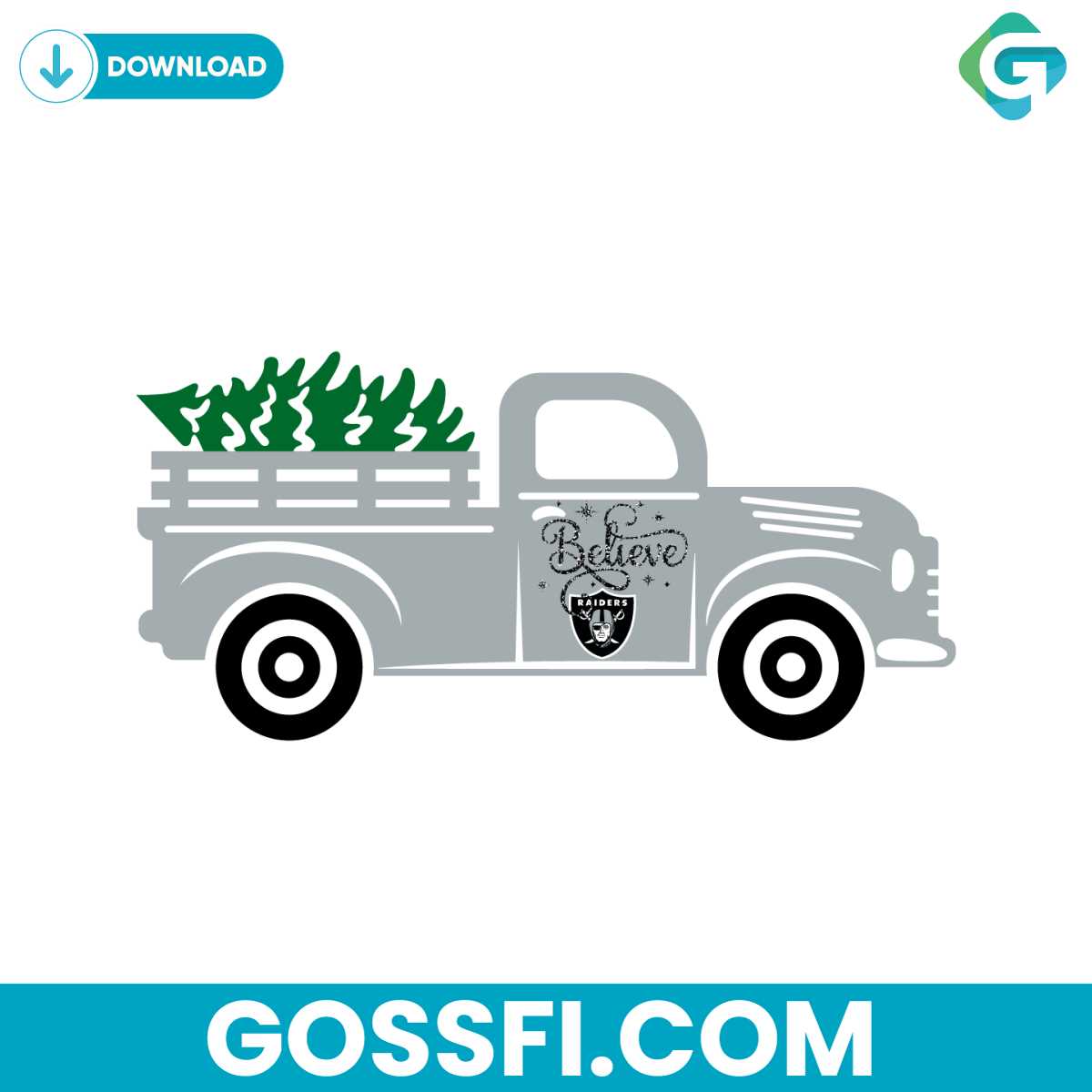christmas-tree-truck-believe-las-vegas-raiders-logo-svg